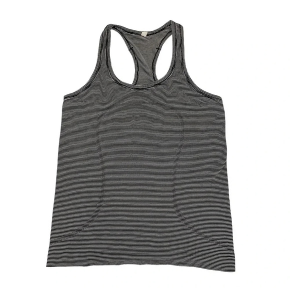 Lululemon run sweat repeat tank striped black and white size 10 - Picture 1 of 7